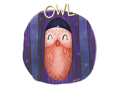 O is for Owl animal animal alphabet animal art doodle drawing illustration illustrator lettering