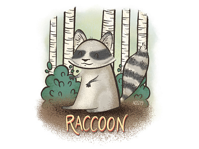 R is for Raccoon alphabet animal animal alphabet animal art animal illustration digital art digital drawing digital illustration doodle drawing hand illustration illustrator lettering raccoon trash panda