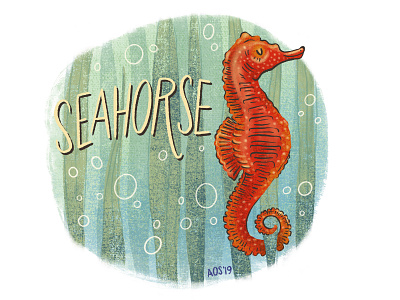 S is for Seahorse animal animal alphabet doodle drawing hand drawn hand lettering illustration nature nature illustration ocean life seahorse sketch series