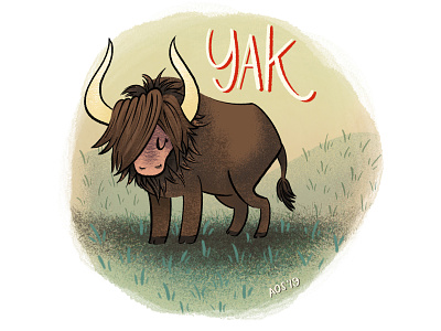 Y is for Yak animal alphabet animal illustration doodle drawing hand drawn illustration illustrator series illustration yak