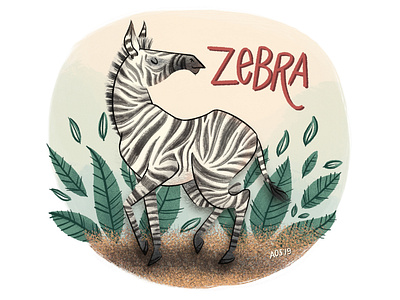 Z is for Zebra alphabet animal alphabet animal art animal drawing doodle drawing hand drawing hand drawn illustration illustrator zebra