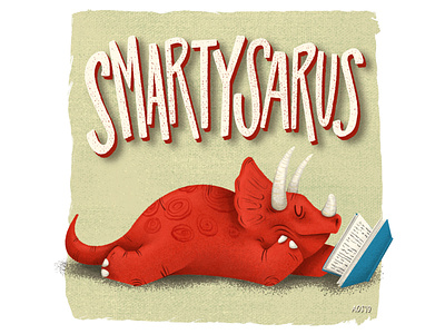 Smartysaurus dinosaur doodle drawing illustration illustrator quick study reading sketch sketchbook smarty