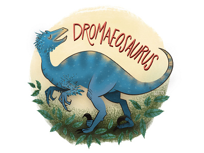 D is for Dromaeosaurus alphabet dinosaur dinosaur alphabet doodle drawing dromaeosaurus hand drawn illustration illustrator series illustration