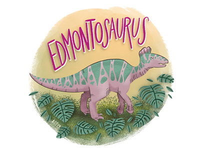 E is for Edmontosaurus dinosaur alphabet dinsoaur doodle drawing hand drawn illustration illustrator lettering