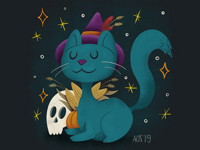 Halloween Vibes cat doodle drawing halloween hand drawn illustration illustrator kitty witch