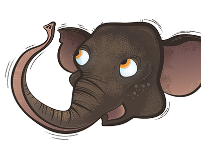 Phant doodle elephant free form illustration illustrator texture vector