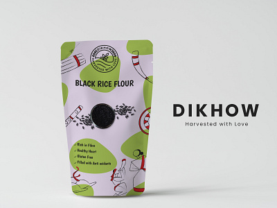 Dikhow Packaging branding design illustration minimal packaging packaging design vector