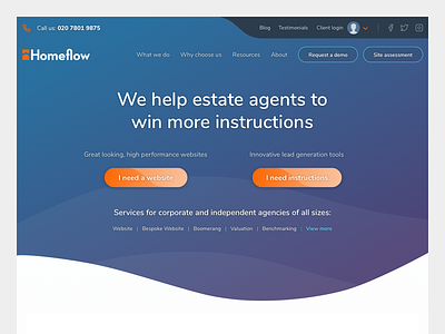 Homeflow - Responsive website redesign business clean corporate minimal modern responsive