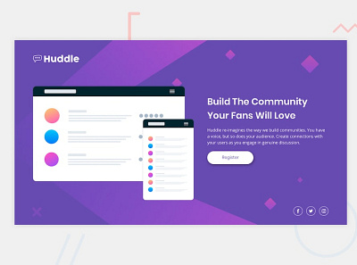 Huddle landing page with a single introductory section css css3 flexbox front end development html5 webdesign