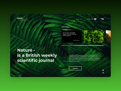 Nature - scientific journal design journal minimal nature scientific typography ui ux website