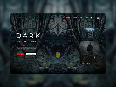 Dark Concept UI dark design minimal netflix netflix and chill series typography ui ux web website
