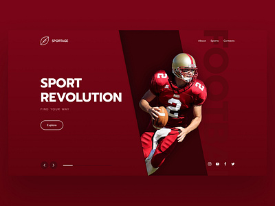 Sport Revolution design football minimal sport sportsman typography ui ux website