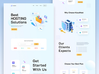 Web Hosting Landing Page | KloudHost clean ui domain business homepage hostingcompany hostingprovide hostingservice illustration landingpage modern ui ux vpshosting webdesign website websitehosting