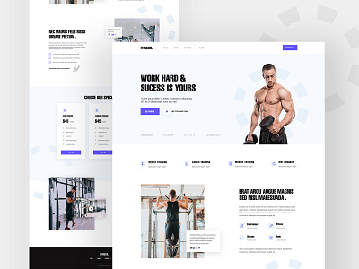 Gym website landing page design app clean design fitness gym gym website gymnastic landing page personal trainer portfolio trainer ui ux web website workout