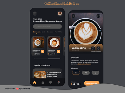 Coffee Shop Mobile App by Jrdn Hnz on Dribbble