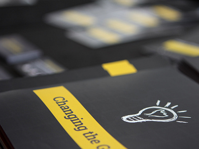 Sales Conference Brochure brochure cover hand drawn indiana indianapolis lightbulb minimal simple softtouch yellow