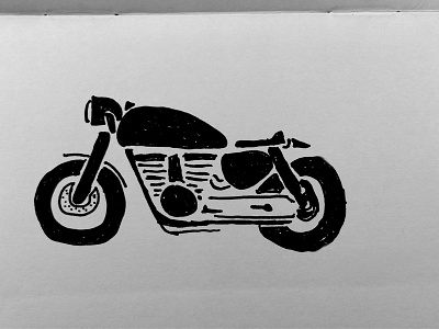 Cafe Racer Sketch cafe caferacer drawing drawn hand handdrawn motorcycle profile racer simple