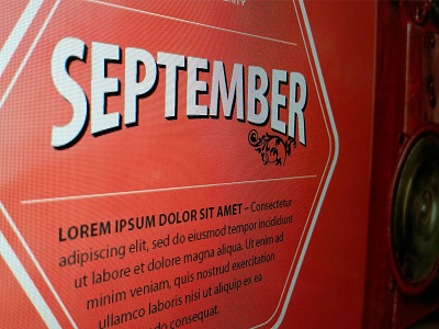 September arc arch calendar hex lorem ipsum print red september stroke typography