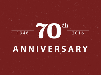 70th Anniversary Wordmark Chosen