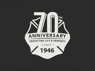 70th Anniversary Mark anniversary branding identity logo logotype retro texture typography wordmark