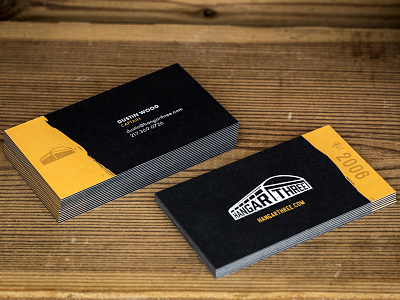 Hangar Three Business Card business business cards card cards design edge graphic hangar luxe print printed yellow