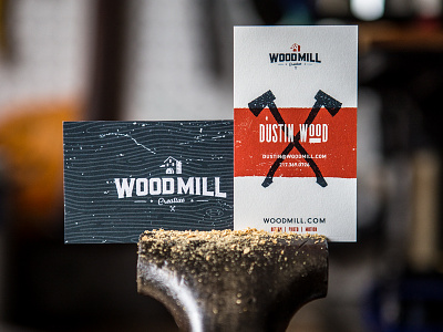 WoodMill Business Card axe biz card branding business cards design self promotion wood