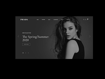 Prada e-commerce design icon logo minimal photoshop typography ui ux web website