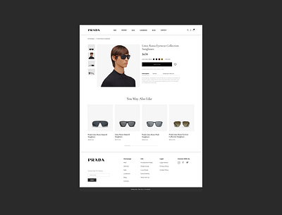 Prada e-commerce product page design minimal photoshop typography ui ux web web design website website design