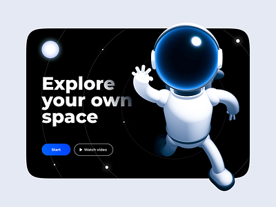 Astronaut design figma illustration mobile spline ui