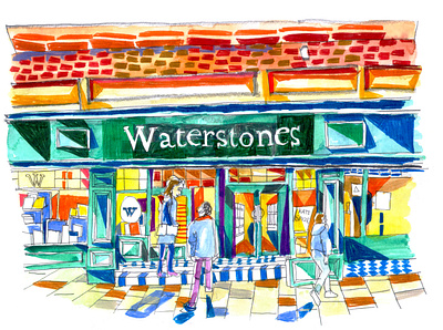 Leeds Waterstones art books design illustration illustrator journal leeds painting reportage watercolor watercolour waterstones