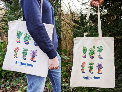 Anthurium Tote Bag art branding design drawing illustration illustrations merchandise painting photography plants tote bag watercolour