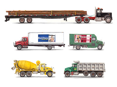 Trucks and Trailers drawing tow trailers trucks watercolor