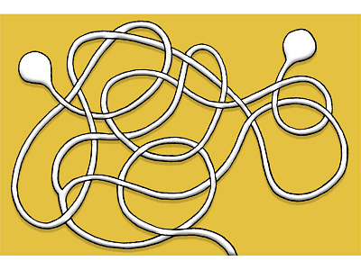 My Tangled Earbuds (Maze 71) drawing earbuds illustration maze