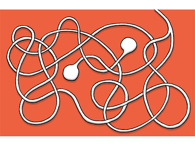 My Tangled Earbuds (Maze 72) drawing earbuds illustration maze