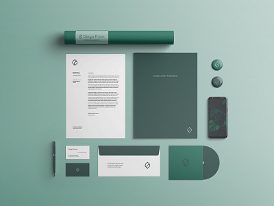 Diego Fróes Consultoria Ambiental branding consultant design enviroment green leaf logo logotype stationery visual identity