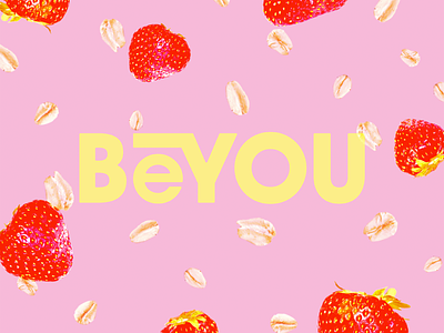 BeYou Logo Design branding branding concept briefbox design identity logo logo design oats package design packaging pink strawberries typogaphy