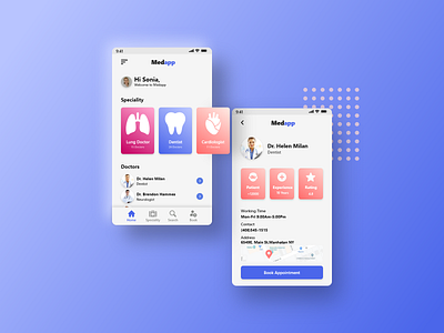 Medapp adobe xd adobexd appdesign application black and white blue dentist design doctor doctor app doctor appointment medical medical app medical care medical design medicine patient app pink ui xd