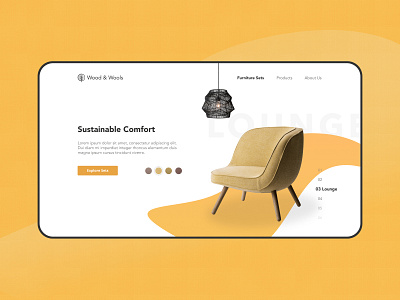 Wood & Wools design digital concept furniture minimalist mockup ui web design