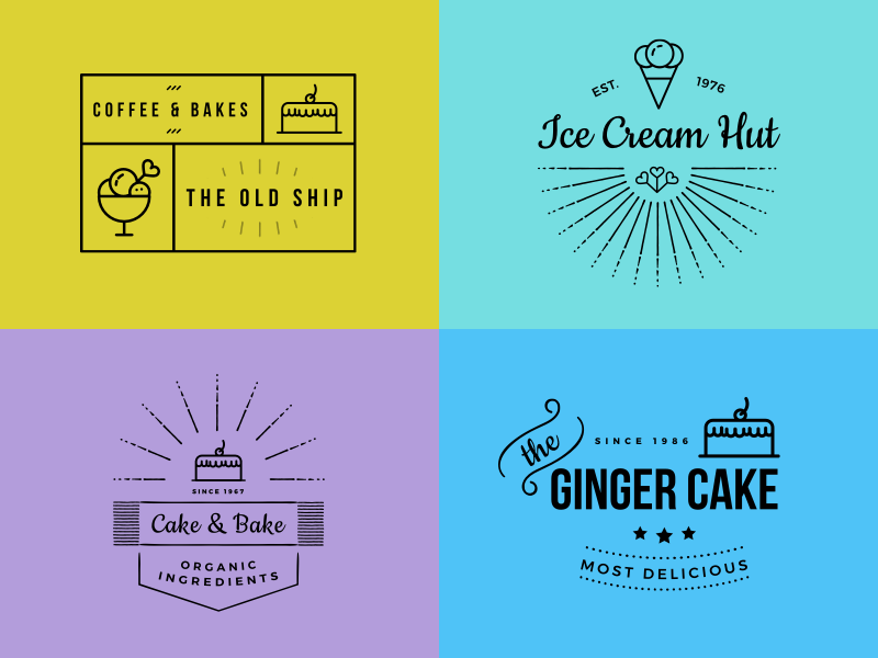 Cafe And Bakery Badges coffee café badges bakery
