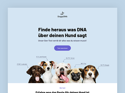 DoggoDNA - DNA tests for dogs design landing landing page landing page design landingpage pets ui web design