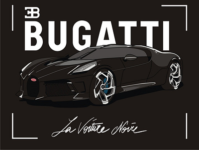 Bugatti La Voiture Noire - 1 design digital art digital arts digital illustration flat illustration vector