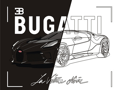 Bugatti La Voiture Noire - 2 design digital art digital arts digital illustration flat illustration vector