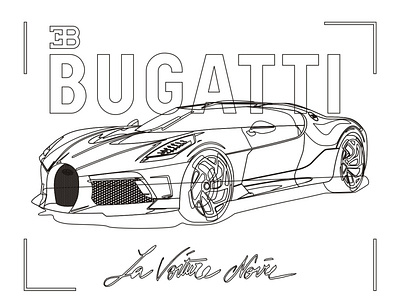 Bugatti La Voiture Noire - 3 design digital art digital arts digital illustration flat illustration vector
