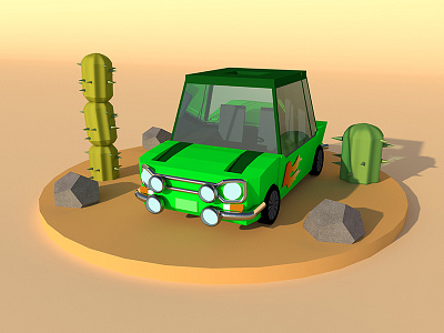 Green car car desert design green icon illustration trophy ui