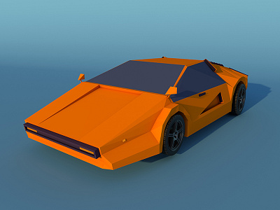 lambogini 3d car cinema 4d design fast illustration italy low poly