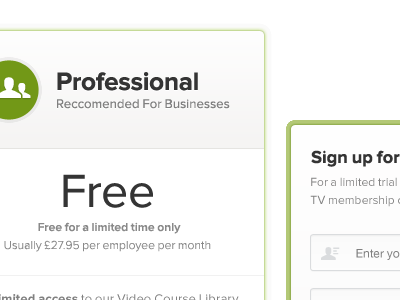 Pricing table form pricing signup table