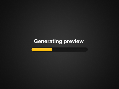 Generating preview dark generating loading preview ui