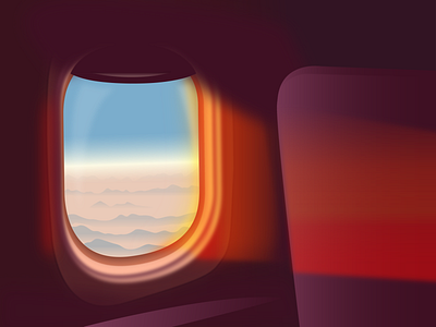 Airplane window - vector illustration