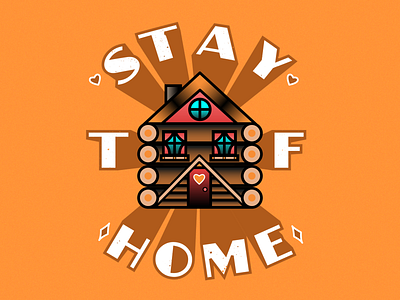 Stay The F@#k Home - Vector illustration cabin corona corona design coronavirus covid home house log cabin mask nhs stay at home stay home stay safe swearing tattoo traditional tattoo two meters typogaphy vector virus