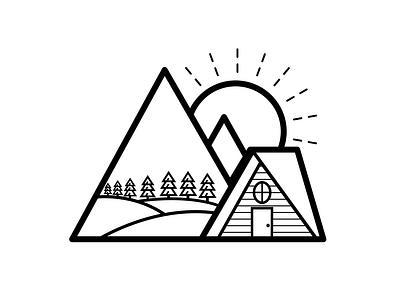 Campsite logo backpacking black lines cabin camp camper camping camping logo campsite hut logo minimalist logo mountain lgo mountains outdoors simple logo summer camp sunshine travelling